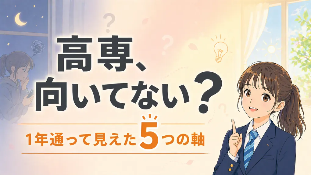 「高専、向いてないかも」と悩む中3母へ｜入学後に見えた5つの判断軸