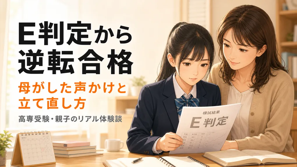 高専受験でE判定から逆転合格へ｜母がした声かけと立て直し方