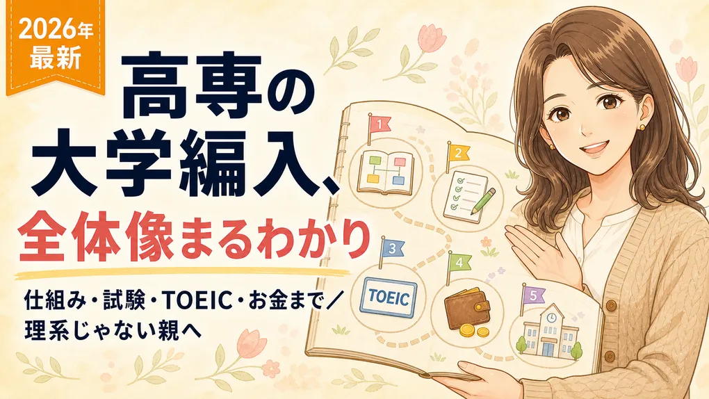 高専の大学編入、全体像をやさしく｜仕組み・試験科目・TOEIC・お金まで【理系じゃない親へ】